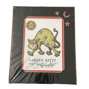 Garden Kitty Print Jamie Hayes New Orleans Cat Art Signed 2004
